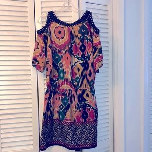 ANGIE Collection BOHO cold shoulder 37 in. in length dress, size M